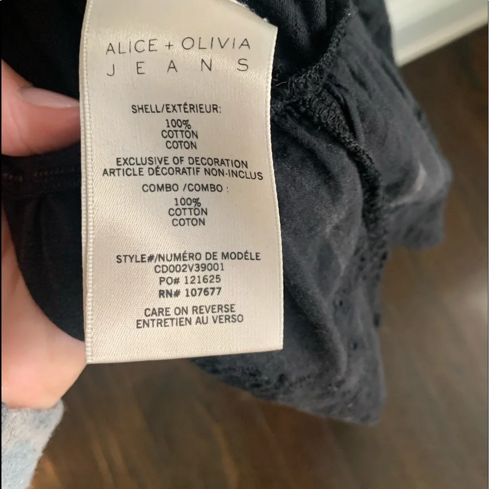 ALICE +OLIVIA Washed Pointelle Ruffled T-Shirt - Picture 7 of 7